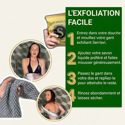 Gant exfoliant en charbon de bambou