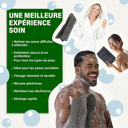 Gant exfoliant en charbon de bambou
