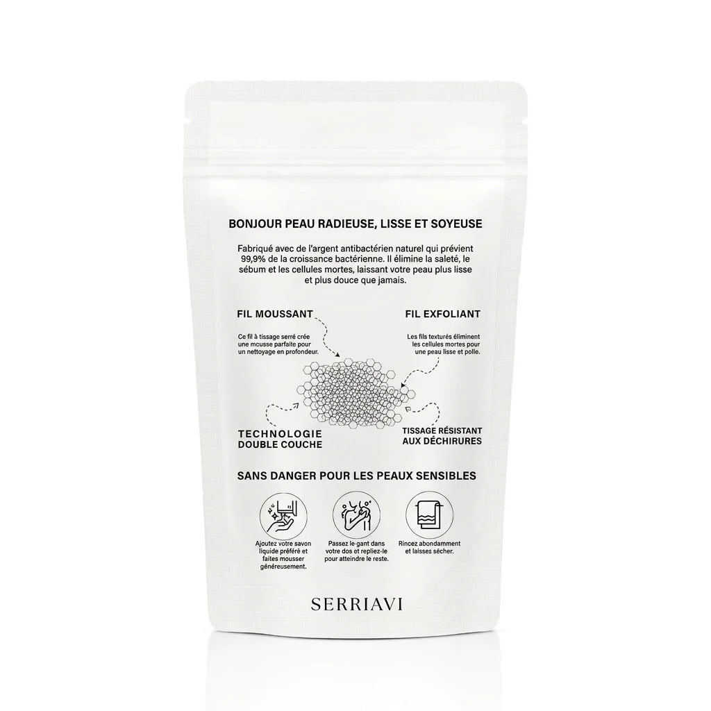Gant exfoliant en charbon de bambou