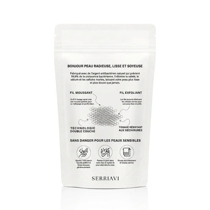 Gant exfoliant en charbon de bambou