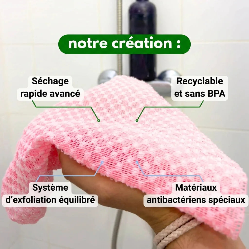 Gant exfoliant en charbon de bambou