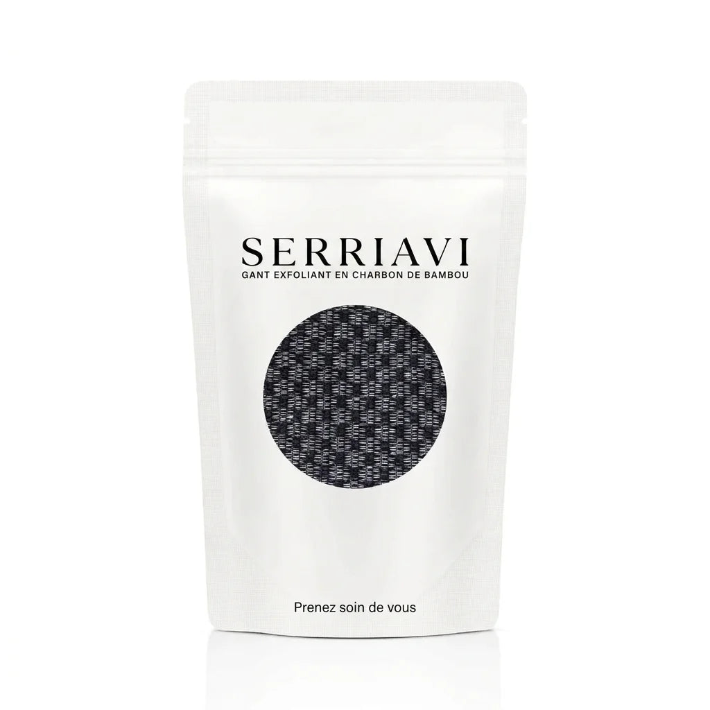 Gant exfoliant en charbon de bambou
