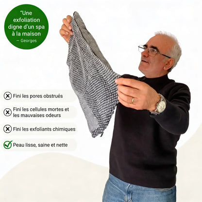 Gant exfoliant en charbon de bambou